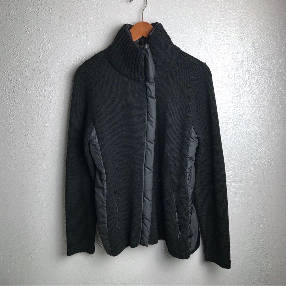 Eileen Fisher High Collar Wool Sweater Jacket - Picture 2 of 8
